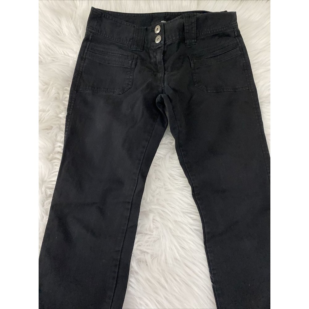 HM womens size 8 black straight leg pants back zip pockets